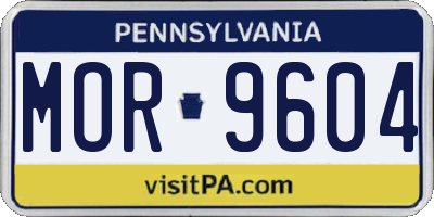 PA license plate MOR9604