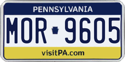 PA license plate MOR9605