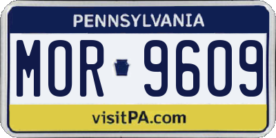 PA license plate MOR9609