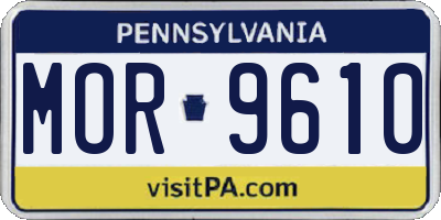 PA license plate MOR9610