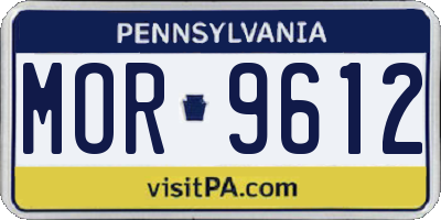 PA license plate MOR9612