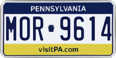 PA license plate MOR9614