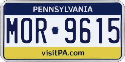 PA license plate MOR9615