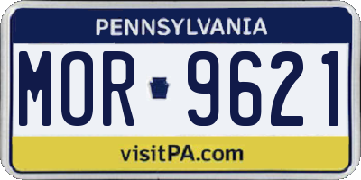 PA license plate MOR9621