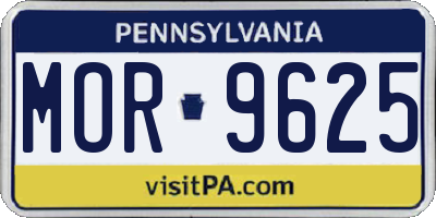 PA license plate MOR9625
