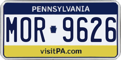 PA license plate MOR9626