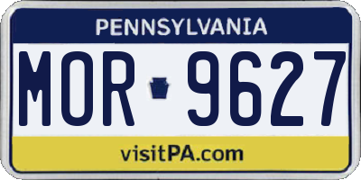 PA license plate MOR9627