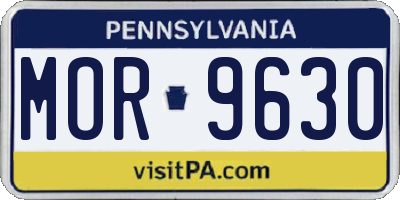 PA license plate MOR9630
