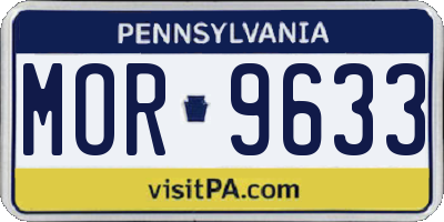 PA license plate MOR9633