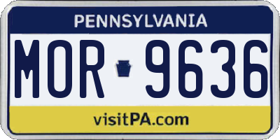 PA license plate MOR9636