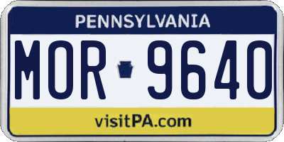 PA license plate MOR9640