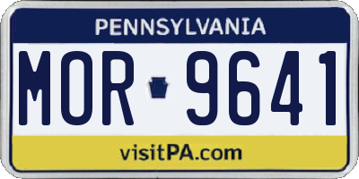 PA license plate MOR9641