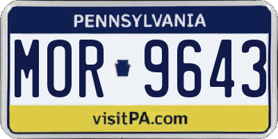 PA license plate MOR9643