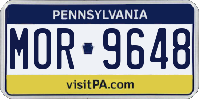 PA license plate MOR9648