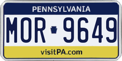 PA license plate MOR9649