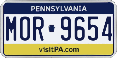PA license plate MOR9654