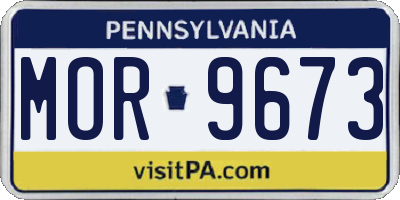 PA license plate MOR9673