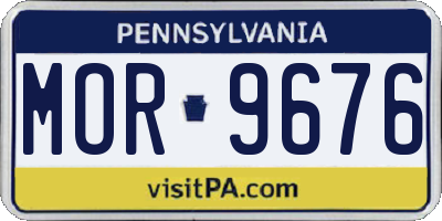 PA license plate MOR9676