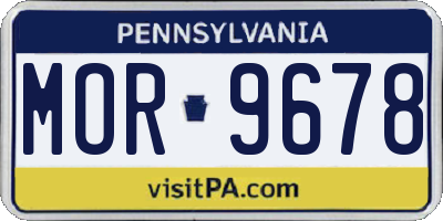 PA license plate MOR9678
