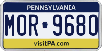 PA license plate MOR9680