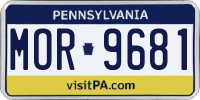 PA license plate MOR9681