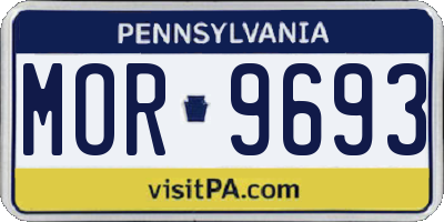 PA license plate MOR9693