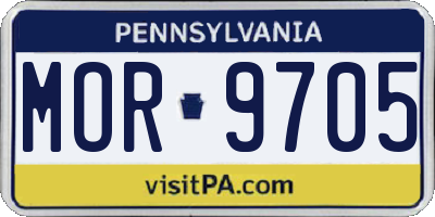 PA license plate MOR9705