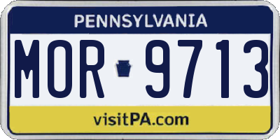 PA license plate MOR9713