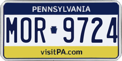 PA license plate MOR9724