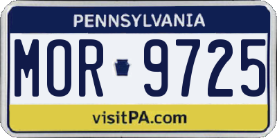 PA license plate MOR9725