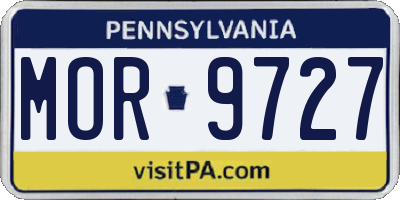 PA license plate MOR9727