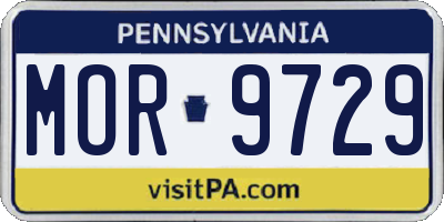 PA license plate MOR9729
