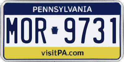PA license plate MOR9731
