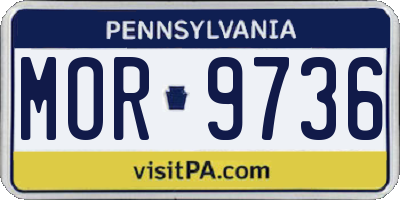 PA license plate MOR9736