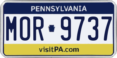 PA license plate MOR9737