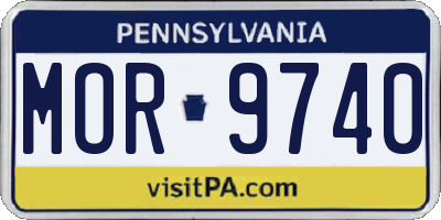 PA license plate MOR9740