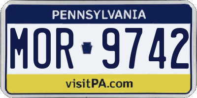 PA license plate MOR9742