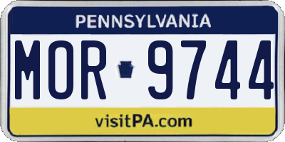 PA license plate MOR9744