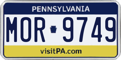 PA license plate MOR9749