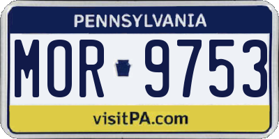PA license plate MOR9753