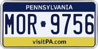 PA license plate MOR9756