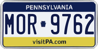 PA license plate MOR9762