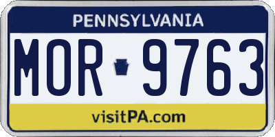PA license plate MOR9763