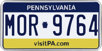 PA license plate MOR9764
