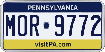 PA license plate MOR9772