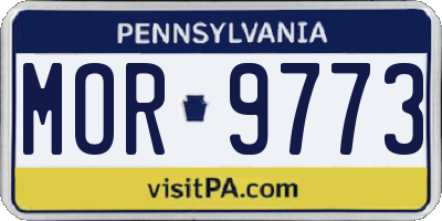 PA license plate MOR9773