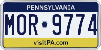PA license plate MOR9774