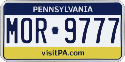 PA license plate MOR9777