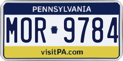 PA license plate MOR9784
