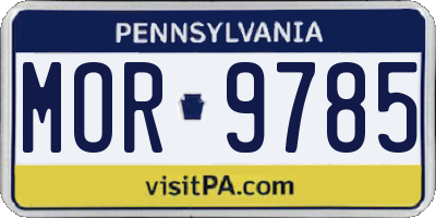 PA license plate MOR9785